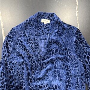 L'AGENCE Midnight Blue Patterned Top
